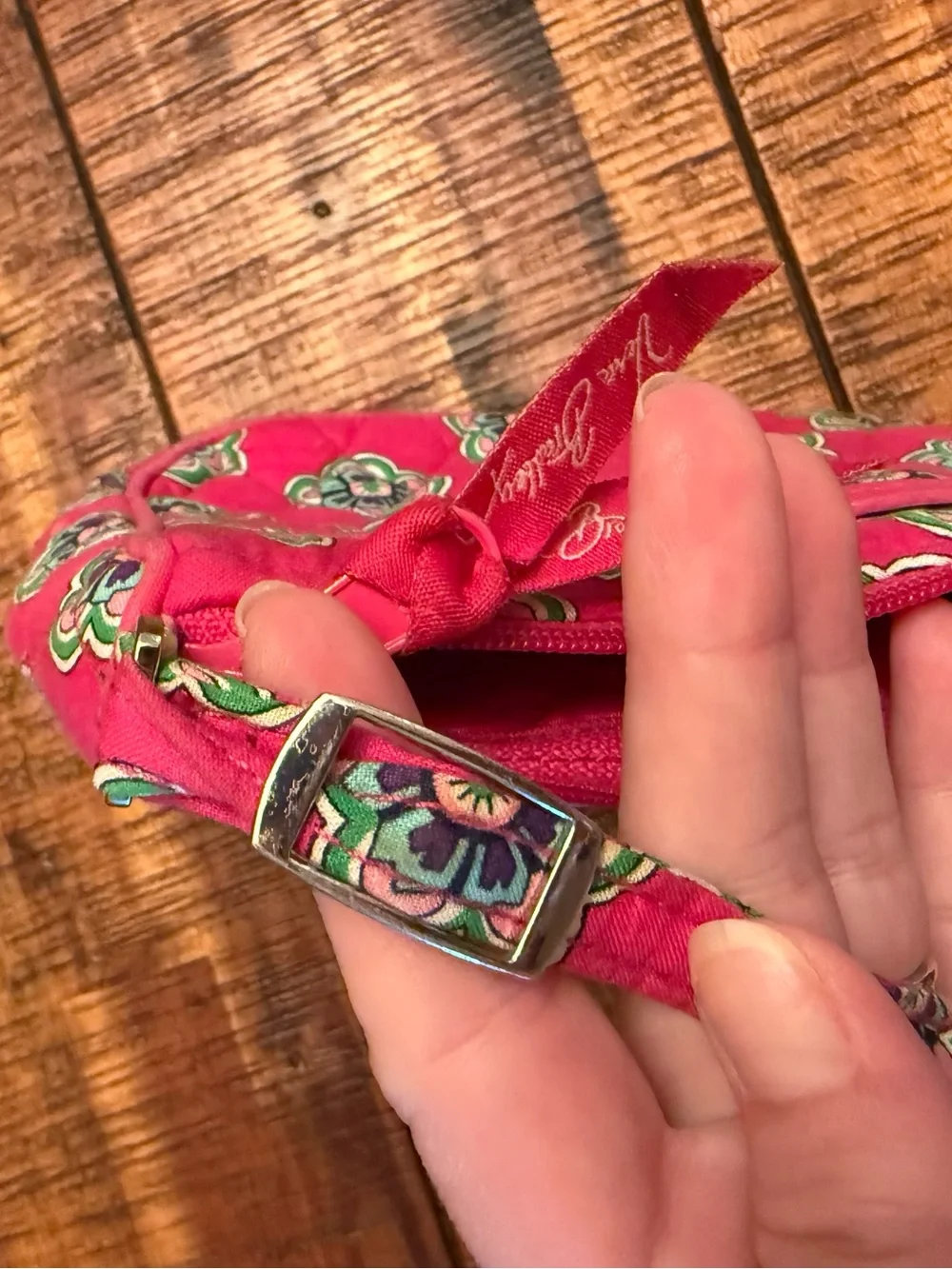 Vera Bradley Pink Green Floral Quilted Crossbody Shoulder Bag Retired Pattern